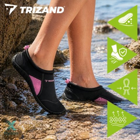 Buty do wody czarno-różowe- rozmiar 39 5mm Trizand TRIZAND
