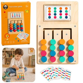 Drewniana Gra Logiczna Układanka Dopasowanie Kolorów Karty Ze Wzorami 12szt LEAN TOYS