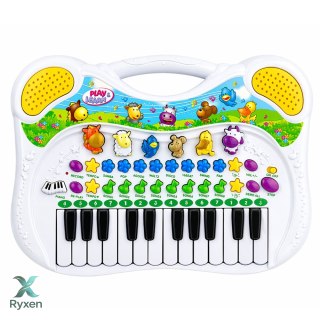 Interaktywne Pianinko Edukacyjne Dla Dzieci Dźwięki Zwierzątek Melodie LEAN TOYS