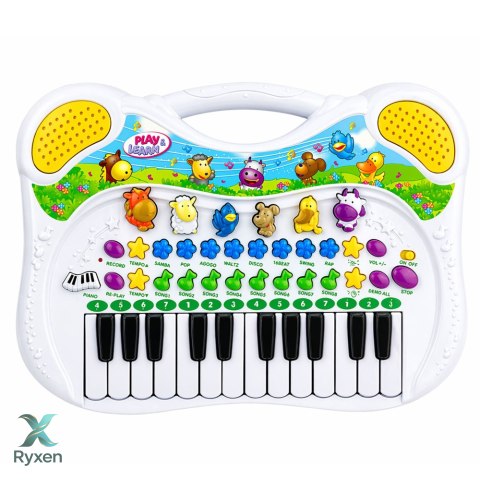 Interaktywne Pianinko Edukacyjne Dla Dzieci Dźwięki Zwierzątek Melodie LEAN TOYS