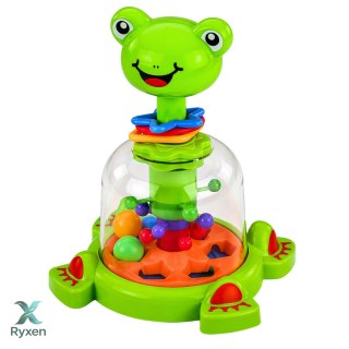 Interaktywny Bączek Spinner Żabka Z Wirującymi Kulkami Dla Niemowląt LEAN TOYS