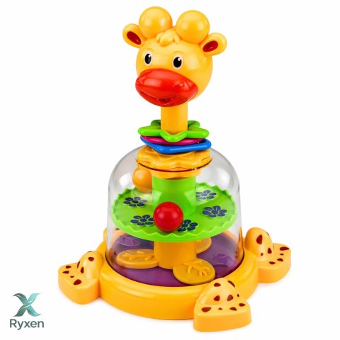 Interaktywny Bączek Spinner Żyrafa Z Wirującymi Kulkami Dla Niemowląt LEAN TOYS