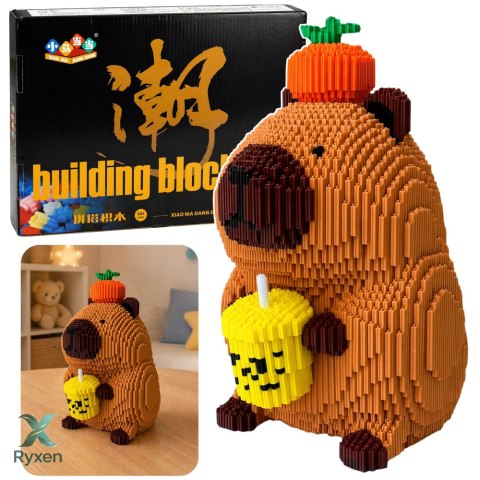 Klocki Konstrukcyjne Kapibara Shake Jabłko 3D Duża Figurka 3900 el. 25cm LEAN TOYS