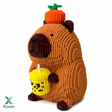 Klocki Konstrukcyjne Kapibara Shake Jabłko 3D Duża Figurka 3900 el. 25cm LEAN TOYS