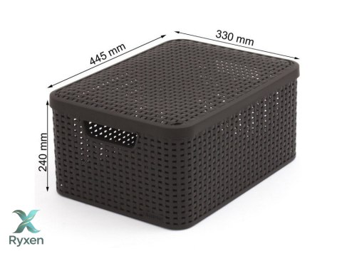 Koszyk z pokrywą Curver Rattan Style L ciemny brąz Curver