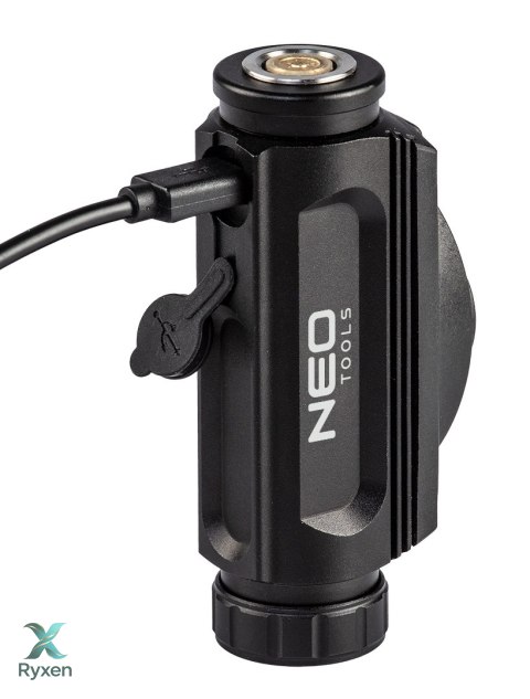 Latarka czołowa akumulatorowa USB 1000 lm czerwony/niebieski CREE LED + LED NEO TOOLS