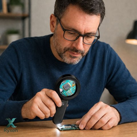 Przenośny Mikroskop Cyfrowy Ręczny Kamera HD 100x Ekran IPS 8 Diod LED LEAN TOYS