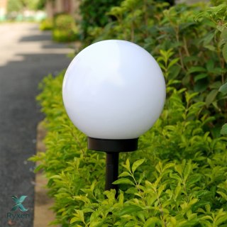 Solarna lampa wolnostojąca ogrodowa GreenBlue, kula 20x20x53cm, bialy LED, GB123 GreenBlue