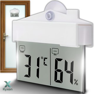 Termometr zewnętrzny wewnętrzny okienny na okno higrometr cyfrowy °c/°f RTO
