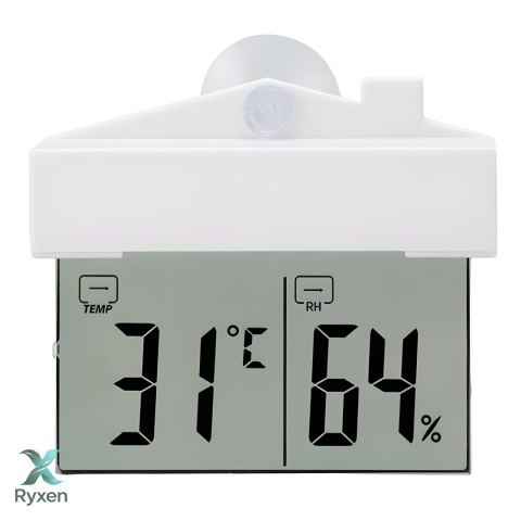 Termometr zewnętrzny wewnętrzny okienny na okno higrometr cyfrowy °c/°f RTO