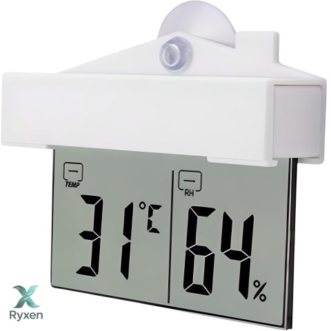 Termometr zewnętrzny wewnętrzny okienny na okno higrometr cyfrowy °c/°f RTO