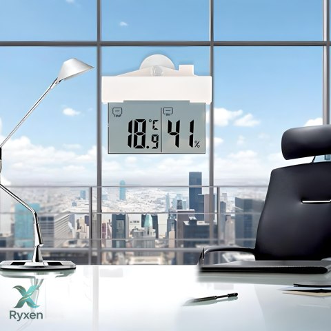 Termometr zewnętrzny wewnętrzny okienny na okno higrometr cyfrowy °c/°f RTO