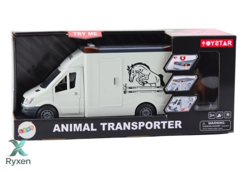 Auto Transporter Koni Otwierane Drzwi Światło Dźwięk Biały LEAN TOYS