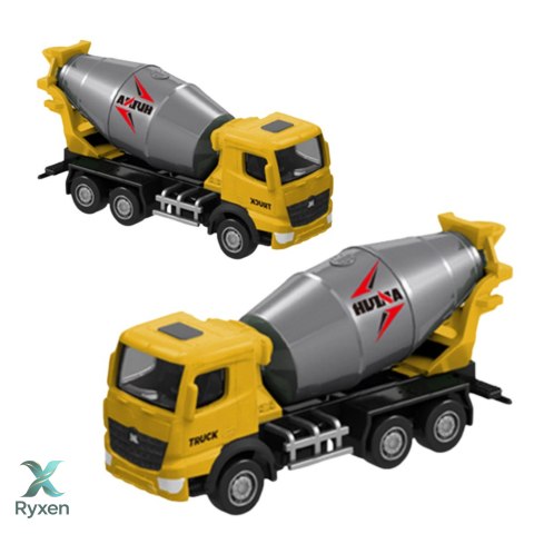 Betoniarka Metalowa Model Kolekcjonerski Huina Żółta 1:80 HUINA