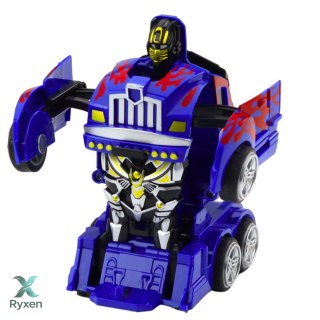 Ciężarówka Auto Robot 2w1 Napęd Czerwone Wzory Niebieska LEAN TOYS
