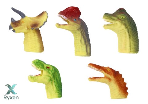 Dinozaury Na Palce Gumowe Sensoryczne Pacynki LEAN TOYS