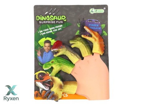 Dinozaury Na Palce Gumowe Sensoryczne Pacynki LEAN TOYS