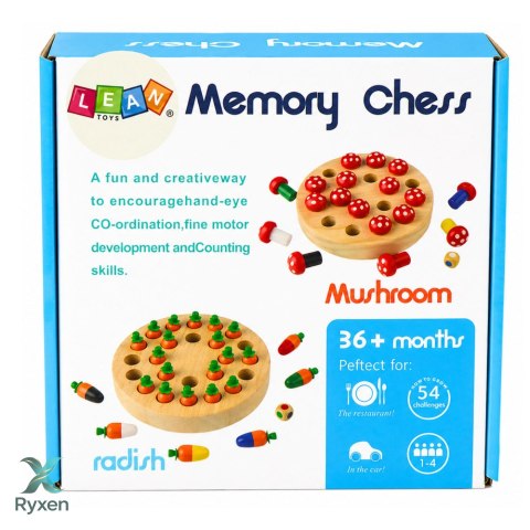 Gra Pamięciowa Rodzinna Muchomory Drewniana LEAN TOYS