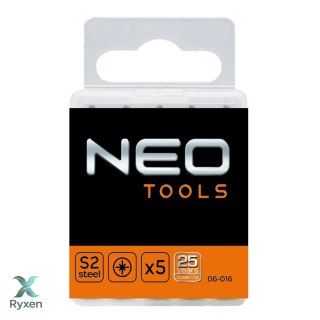 Końcówki wkrętakowe PZ2 x 25 mm, 20 szt. NEO TOOLS