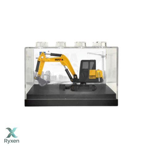 Koparka Gąsienicowa Metalowa Model Kolekcjonerski Huina Żółta1:80 HUINA