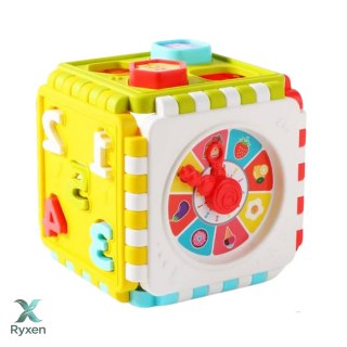 Kostka Edukacyjna Sorter Cyferki Wzory Zegar Kolorowa LEAN TOYS