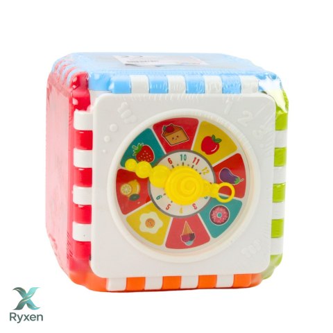 Kostka Edukacyjna Sorter Cyferki Wzory Zegar Kolorowa LEAN TOYS