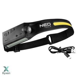 Latarka czołowa akumulatorowa LED belt 2 w 1 NEO TOOLS