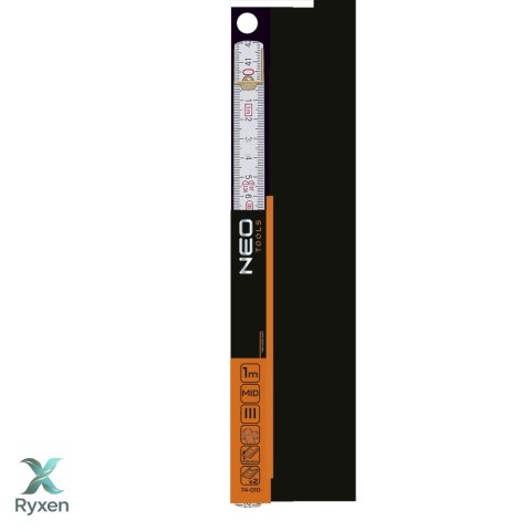 Miara składana drewniana 1 m, biało-żółta NEO TOOLS