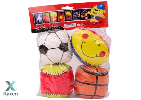 Miękkie Piłki Sportowe Koszykówka Rugby Piłka Nożna Baseball Zestaw 4ele. LEAN TOYS