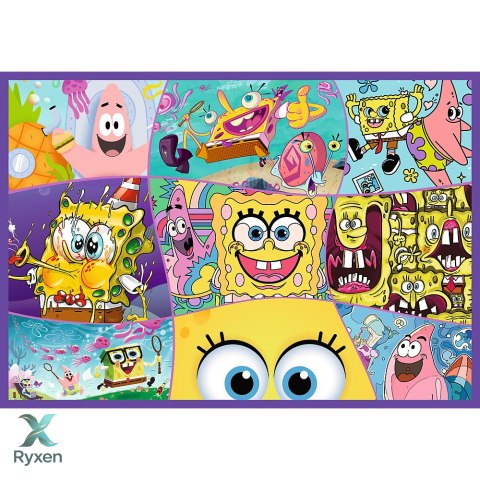 Puzzle - 4x250 - Szalony świat Sponge Boba - Trefl 13342 TREFL PUZZLE