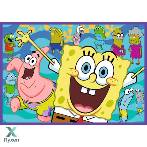 Puzzle - 4x250 - Szalony świat Sponge Boba - Trefl 13342 TREFL PUZZLE