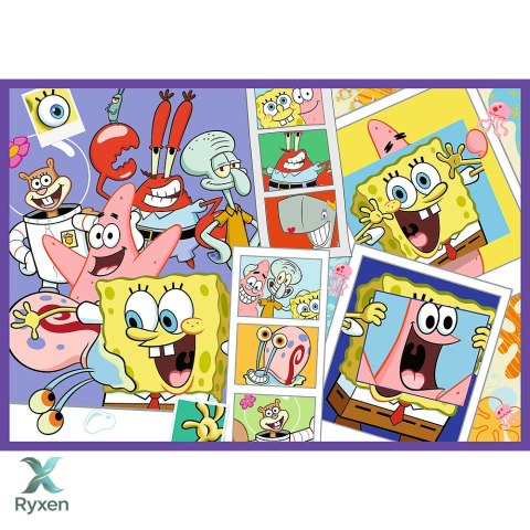 Puzzle - 4x250 - Szalony świat Sponge Boba - Trefl 13342 TREFL PUZZLE