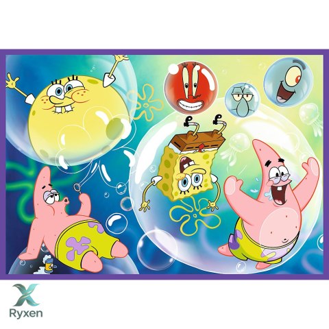 Puzzle - 4x250 - Szalony świat Sponge Boba - Trefl 13342 TREFL PUZZLE