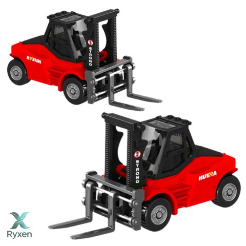 Wózek Widłowy Metalowy Model Kolekcjonerski Huina Czerwony 1:80 HUINA