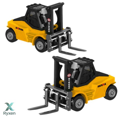 Wózek Widłowy Metalowy Model Kolekcjonerski Huina Żółty 1:80 HUINA