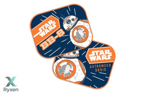 Zasłonki boczne 2 szt 44*35cm star wars bb8 SEVEN