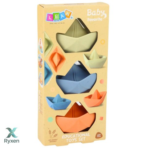 Zestaw Gumowe Łódki Do Kąpieli Zabawy Dla Malucha Pastelowe 3 szt. LEAN TOYS