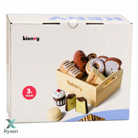 Drewniana Mini Piekarnia Zestaw Pieczywa Na Rzepy W Skrzynce 10 el. LEAN TOYS