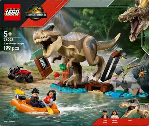 Klocki jurassic world 76975 ucieczka rzeką przed tyranozaurem LEGO