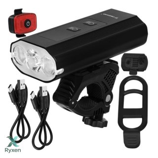Lampka rowerowa LED 1300lm + tylna lampa Trizand TRIZAND