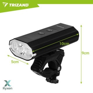 Lampka rowerowa LED 1300lm + tylna lampa Trizand TRIZAND