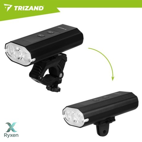 Lampka rowerowa LED 1300lm + tylna lampa Trizand TRIZAND