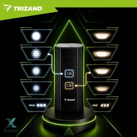 Lampka rowerowa LED 1300lm + tylna lampa Trizand TRIZAND
