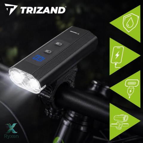 Lampka rowerowa LED 1300lm + tylna lampa Trizand TRIZAND