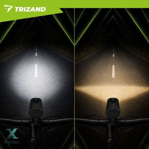 Lampka rowerowa LED 1300lm + tylna lampa Trizand TRIZAND