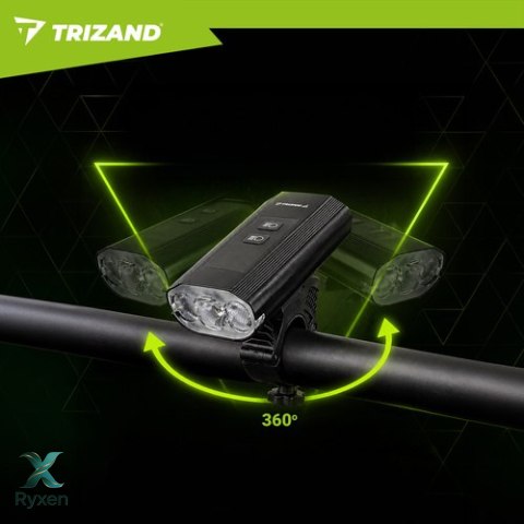 Lampka rowerowa LED 1300lm + tylna lampa Trizand TRIZAND
