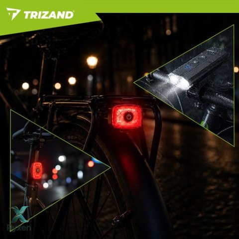 Lampka rowerowa LED 1300lm + tylna lampa Trizand TRIZAND