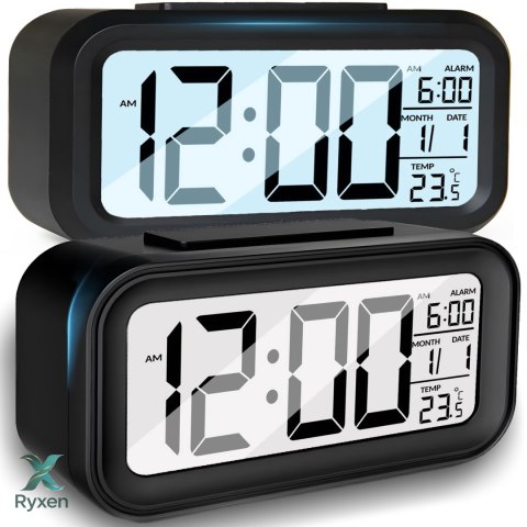 Budzik zegar led termometr podświetlenie 12/24h RTO