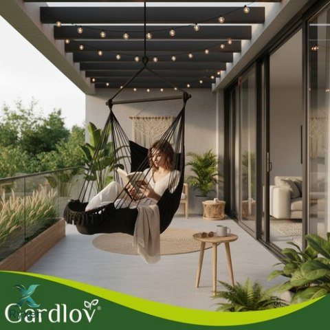 Huśtawka - fotel wiszący 210cm czarny Gardlov GARDLOV