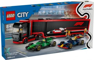 Klocki city 60445 f1 ciężarówka z bolidami rb20 i amr24 f1 LEGO